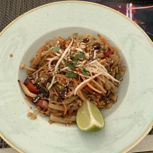 Noodle stir fry at Mirablau Beach Bar & Restaurant in Mallorca