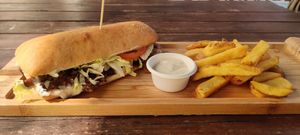 Vegan Ciabatta classic (9,2€). Super! at D-Werk in Innsbruck