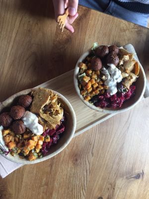 Vegan Falafel Bowl- really good!!  at D-Werk in Innsbruck