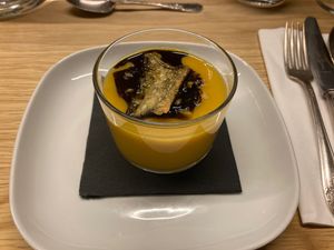 3rd course: pumpkin soup  at Oscar Kocht in Innsbruck