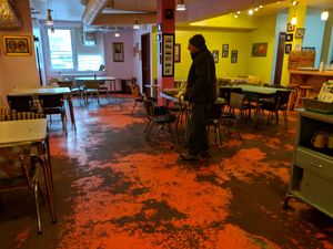 Retro insides with great vegan food at The Planet Bakery and Cafe in Peterborough