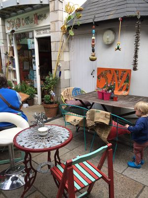 Java's courtyard seating at Java in Swanage