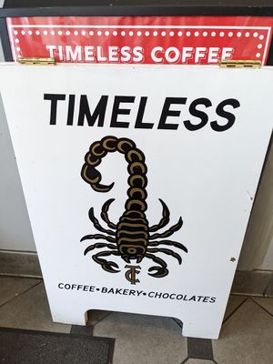 Signage at Timeless Coffee Roasters and Bakery in Berkeley