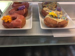 Beautiful donuts at Timeless Coffee Roasters and Bakery in Berkeley