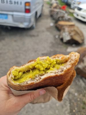 Typical ital food (patty) at Three Angels Cafe - Maybe closed in Castries City