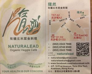 Business card and address at Naturalead in Kowloon