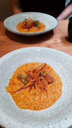 Pumpkin risotto at Naturalead in Kowloon