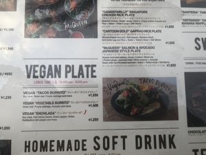 Vegan menu  at Vongo & Anchor in Chatan