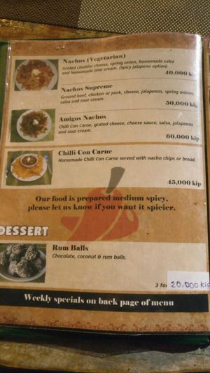 dessert at Amigo's Mexican Restaurant in Luang Prabang