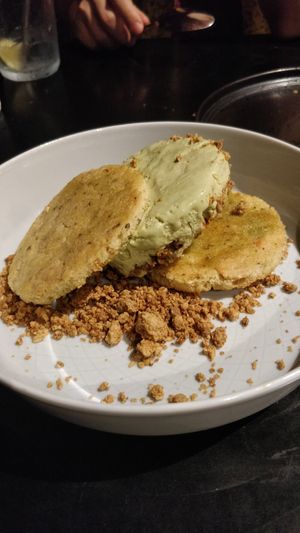 Matcha ice cream sandwich. at Grown in West End