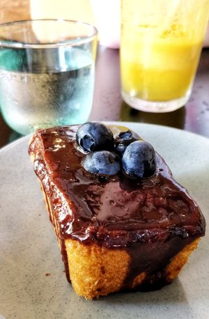 Vanilla chocolate cake at Grown in West End