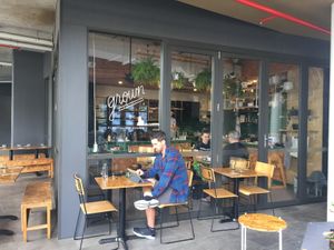 Outside of cafe at Grown in West End