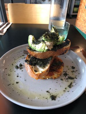 Smashed Avo with a hashbrown at Grown in West End