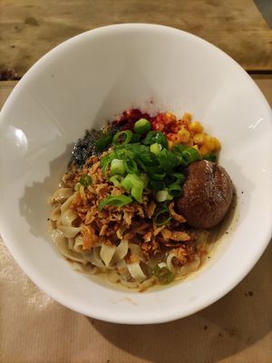 black truffle ramen at Men Impossible in Amsterdam