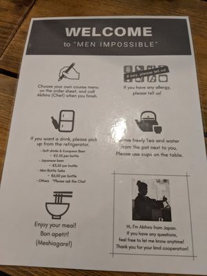 Menu - Side A at Men Impossible in Amsterdam