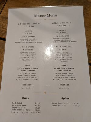 Menu - Side B at Men Impossible in Amsterdam