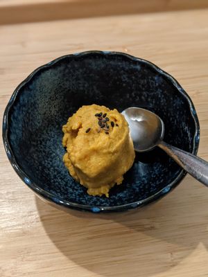 Pumpkin dessert at Men Impossible in Amsterdam