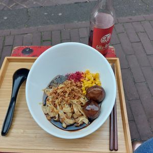 Black garlic dish. at Men Impossible in Amsterdam