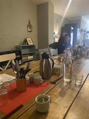 communal table   at Men Impossible in Amsterdam