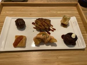 Warm starter: the lentil ball (top left) and takoyaki (right bottom) were my faves at Men Impossible in Amsterdam