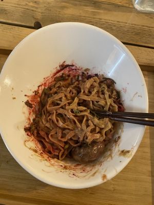 Mixed up burnt black garlic  at Men Impossible in Amsterdam