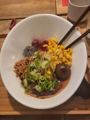 Black Burnt Garlic Ramen, my favourite at Men Impossible in Amsterdam