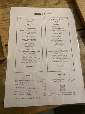 Menu   at Men Impossible in Amsterdam