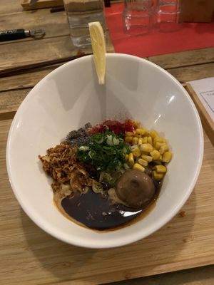 Ramen with black burnt garlic (nice and mild)  at Men Impossible in Amsterdam