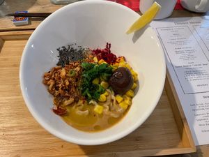 Ramen bowl with truffle sauce  at Men Impossible in Amsterdam