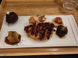 Warm starters from the katsu course at Men Impossible in Amsterdam