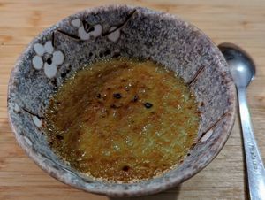 Matcha creme brulee at Men Impossible in Amsterdam