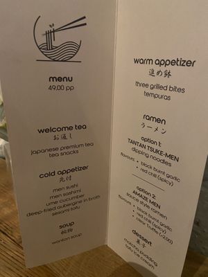 5-course menu Sept 2024  at Men Impossible in Amsterdam