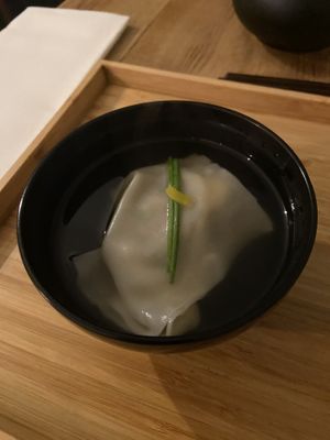 Wonton soup: quite good, but a bit too much green onion  at Men Impossible in Amsterdam