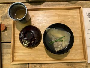 Wonton soup (2nd course)  at Men Impossible in Amsterdam