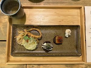 Warm appetizer (3rd course)  at Men Impossible in Amsterdam