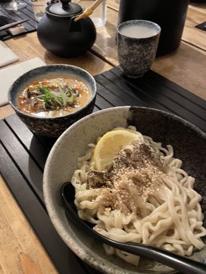 Dipping style ramen with red chilli sauce   at Men Impossible in Amsterdam