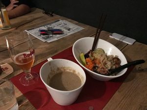 Mushroom soup! at Men Impossible in Amsterdam