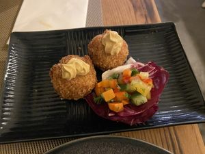 Edamame croquettes: decent, but expensive for what you get  at Men Impossible in Amsterdam