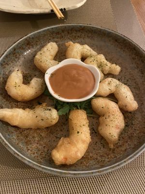 Shrimp tempura: nice, especially the cocktail sauce  at Men Impossible in Amsterdam