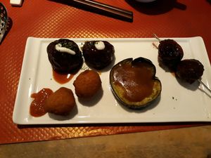 selection of appetizers at Men Impossible in Amsterdam