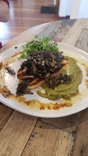 Mushroom toast at The Front Room Cafe in Hervey Bay