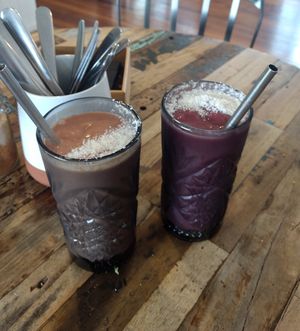 Warrior Smoothie and Acai Smoothie at The Front Room Cafe in Hervey Bay