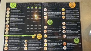 Menu at Veggie Planet in Mississauga