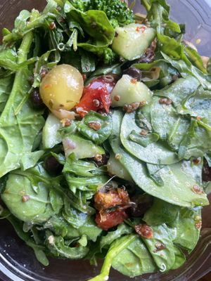 Black goddess with added peppers and broccoli—not bad  at Plum Chopped in Seattle