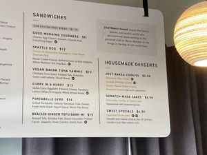  Newly added sandwich menu  at Plum Chopped in Seattle