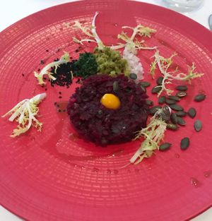Beetroot tartar at Gauthier Soho in London