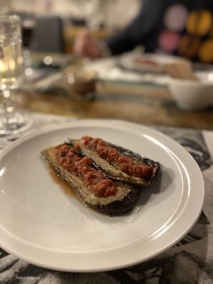 Aubergine with tomato fondue at Gauthier Soho in London