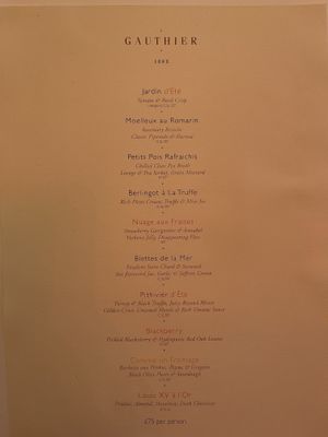 Summer tasting menu at Gauthier Soho in London