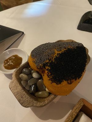 Nigella seeds and poppy seeds bun  at Gauthier Soho in London