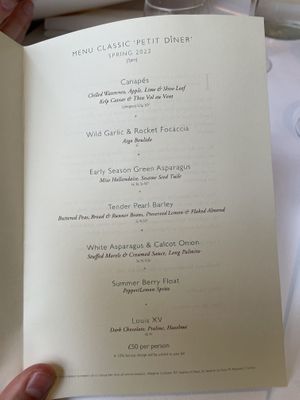 Seasonal set menu  at Gauthier Soho in London